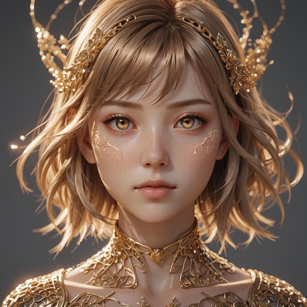 Anime Portrait with Ethereal Glow in 3D