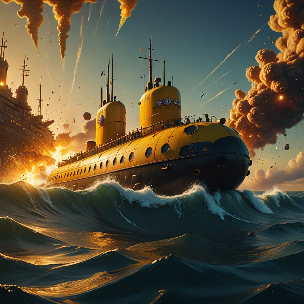 Yellow Submarine in the Ocean: Digital Matte Painting