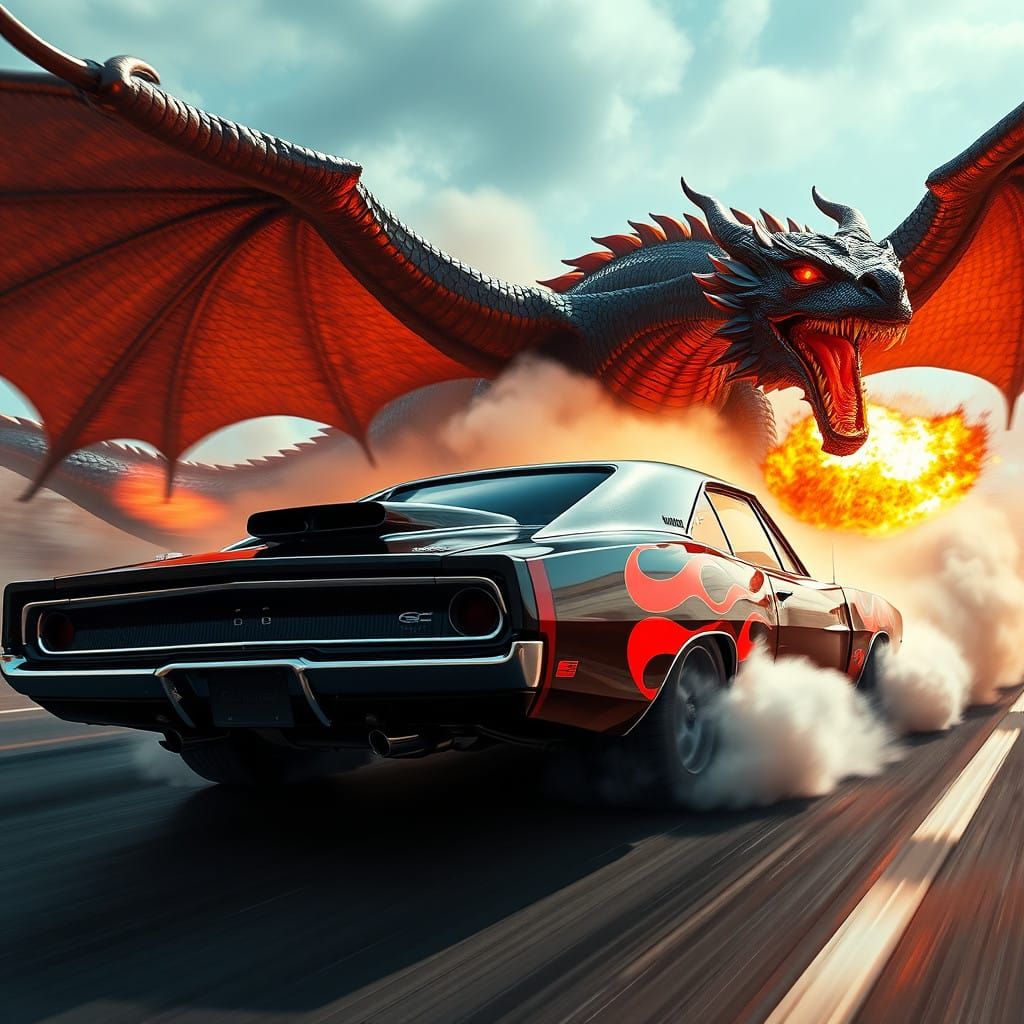 Cyberpunk Hot-Rod Dodge Charger in Pursuit