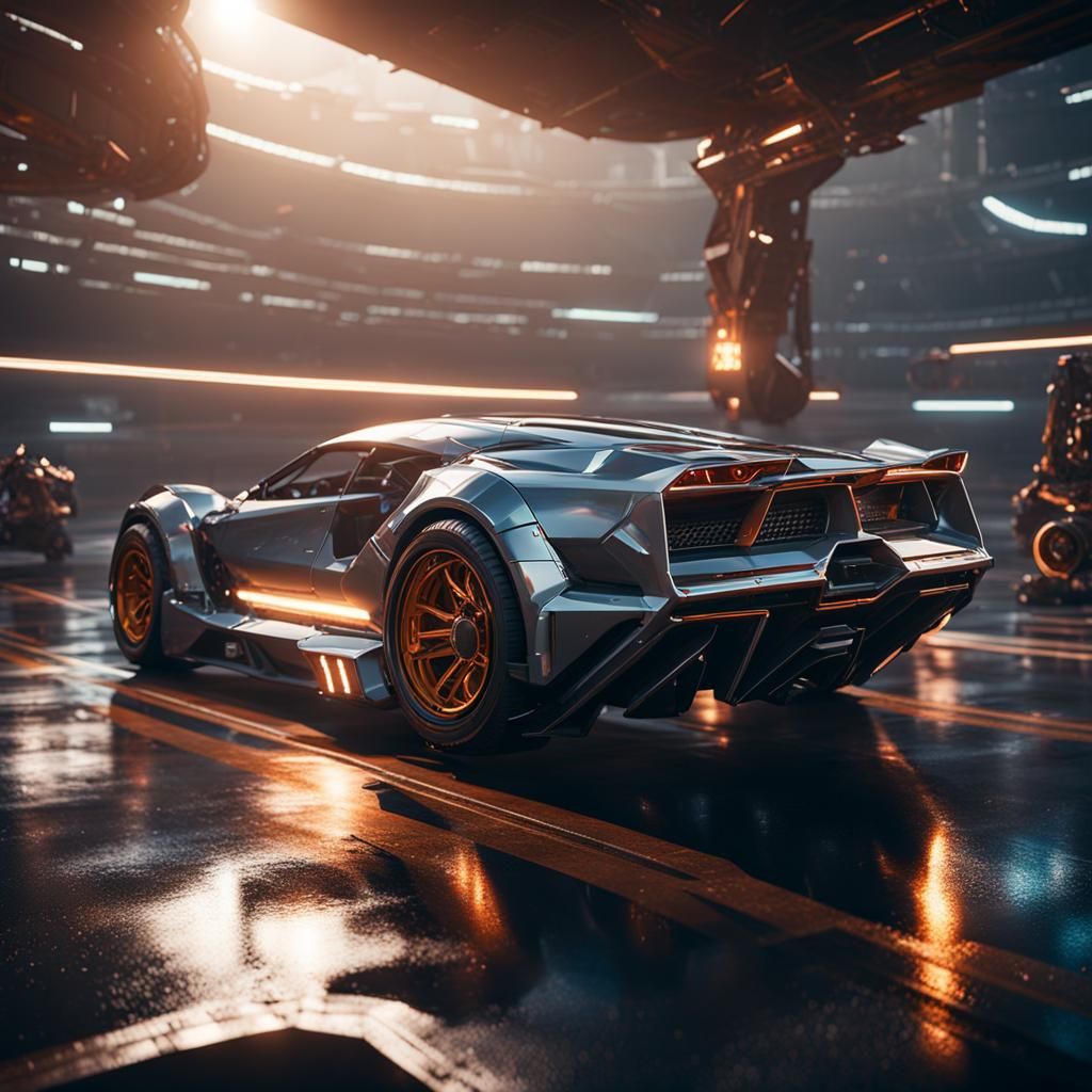 Futuristic Sci-Fi Cars with Intricate Mech Details
