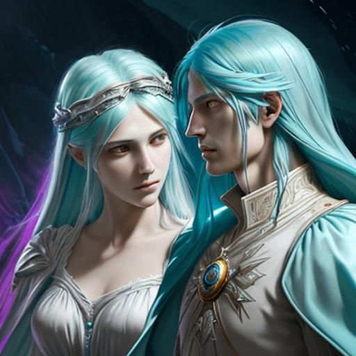 Dante and Beatrice in Colorful Celestial Paradise