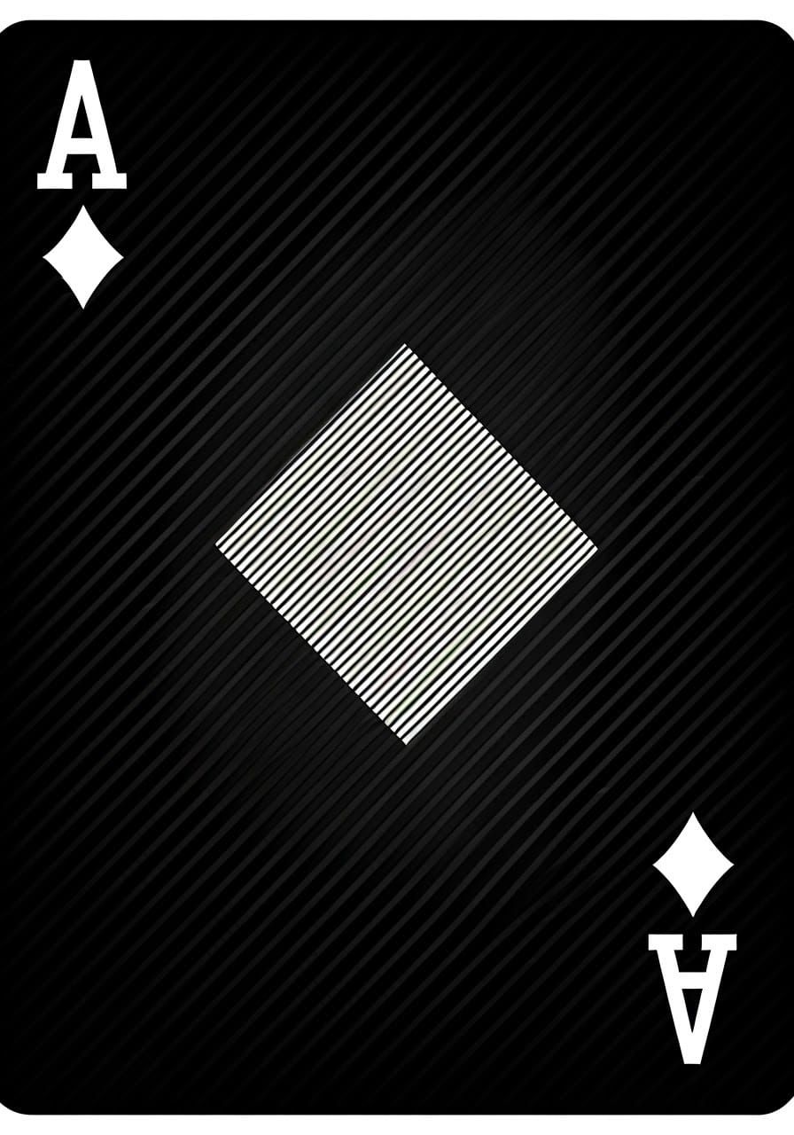 Ace of Diamonds Playing Card in Black with White Diamond Sui...