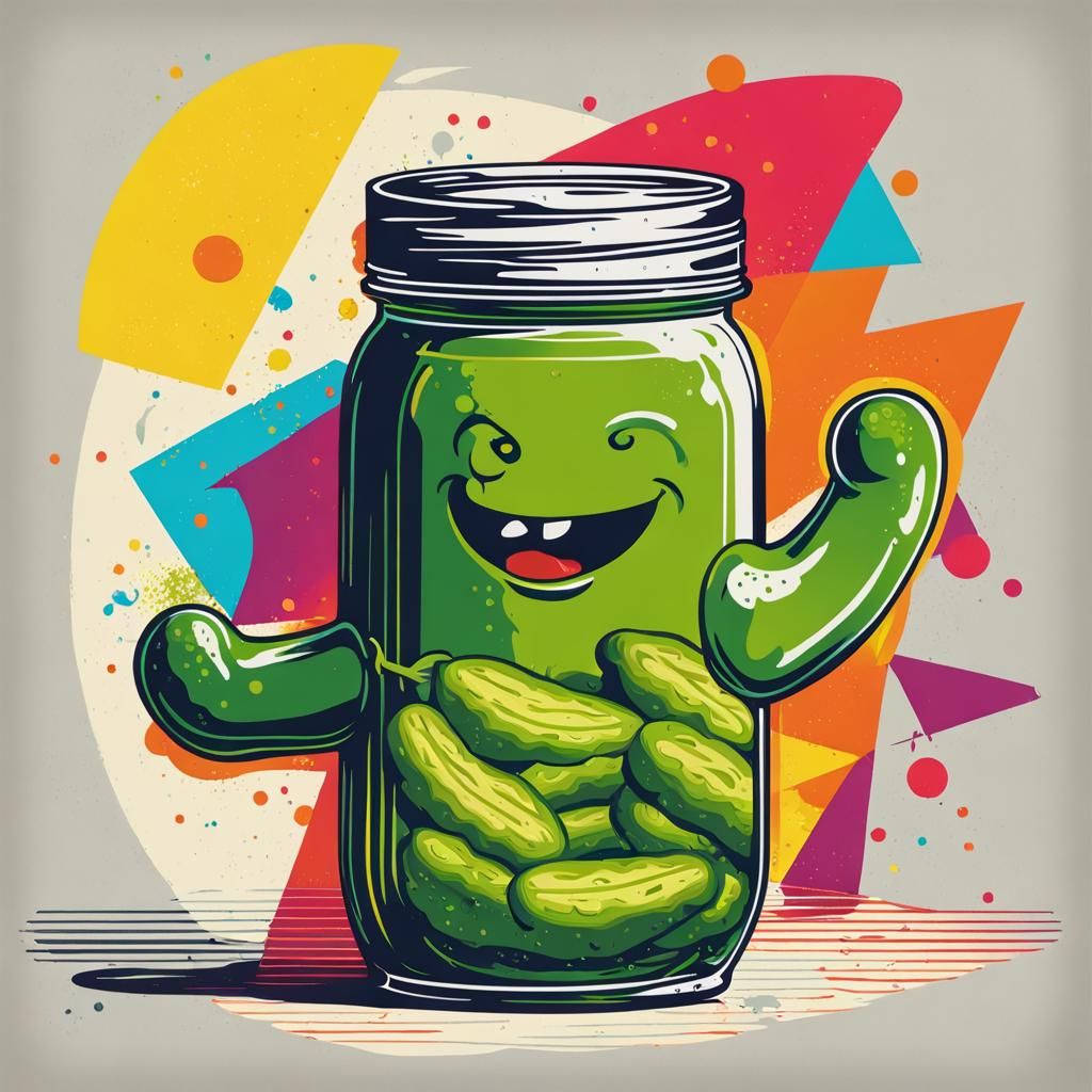 Pickle Salsa Dance in Pop Art Style