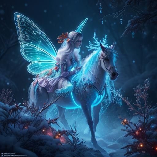 Bioluminescent Fairy-Tale Christmas Wonderland in Digital Ar...