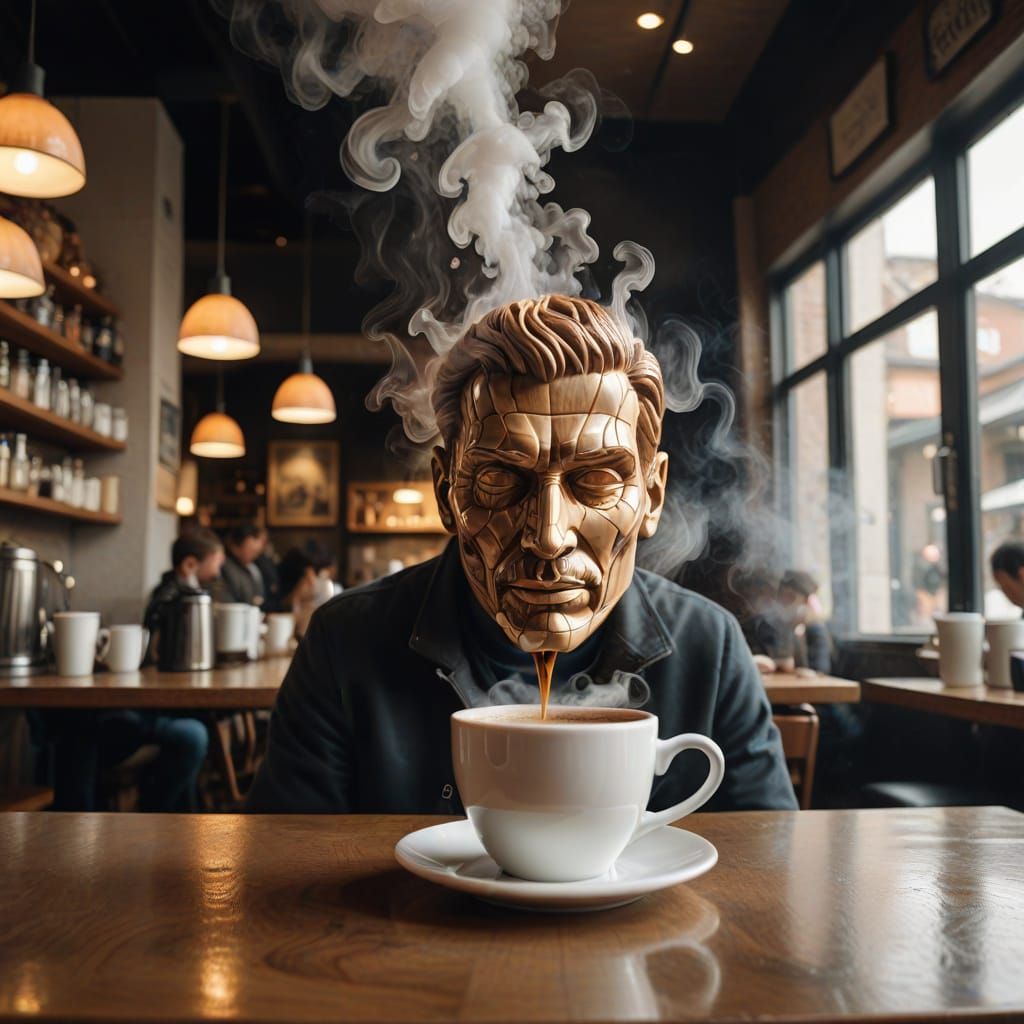 Steamy Cafe Illusion Art