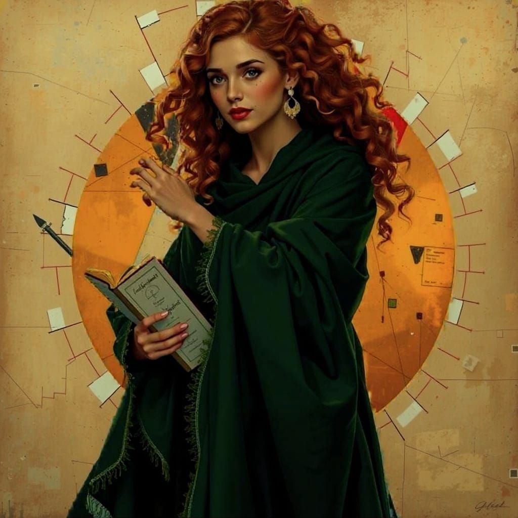 Geometric Abstraction: Tesselated Shapes in Red, Blue, and G...