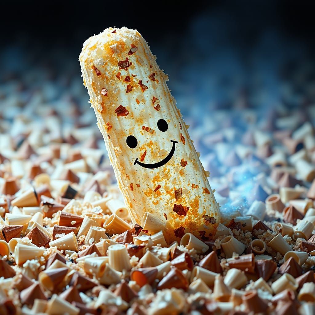 Melting Glass Cone Diorama with Char-Grilled Plastics