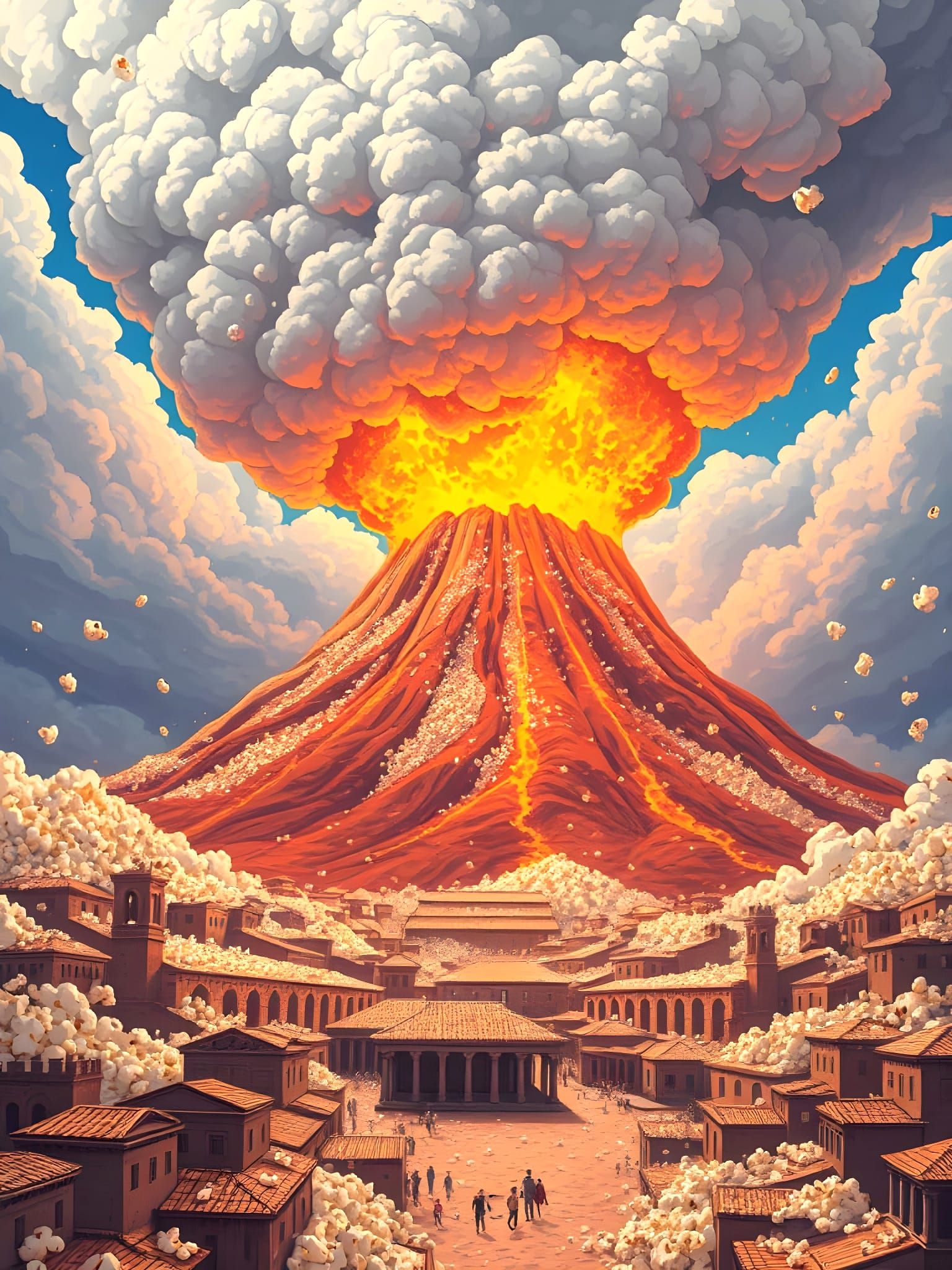 Ancient Pompeii Overwhelmed by Anime-Inspired Popcorn Erupti...