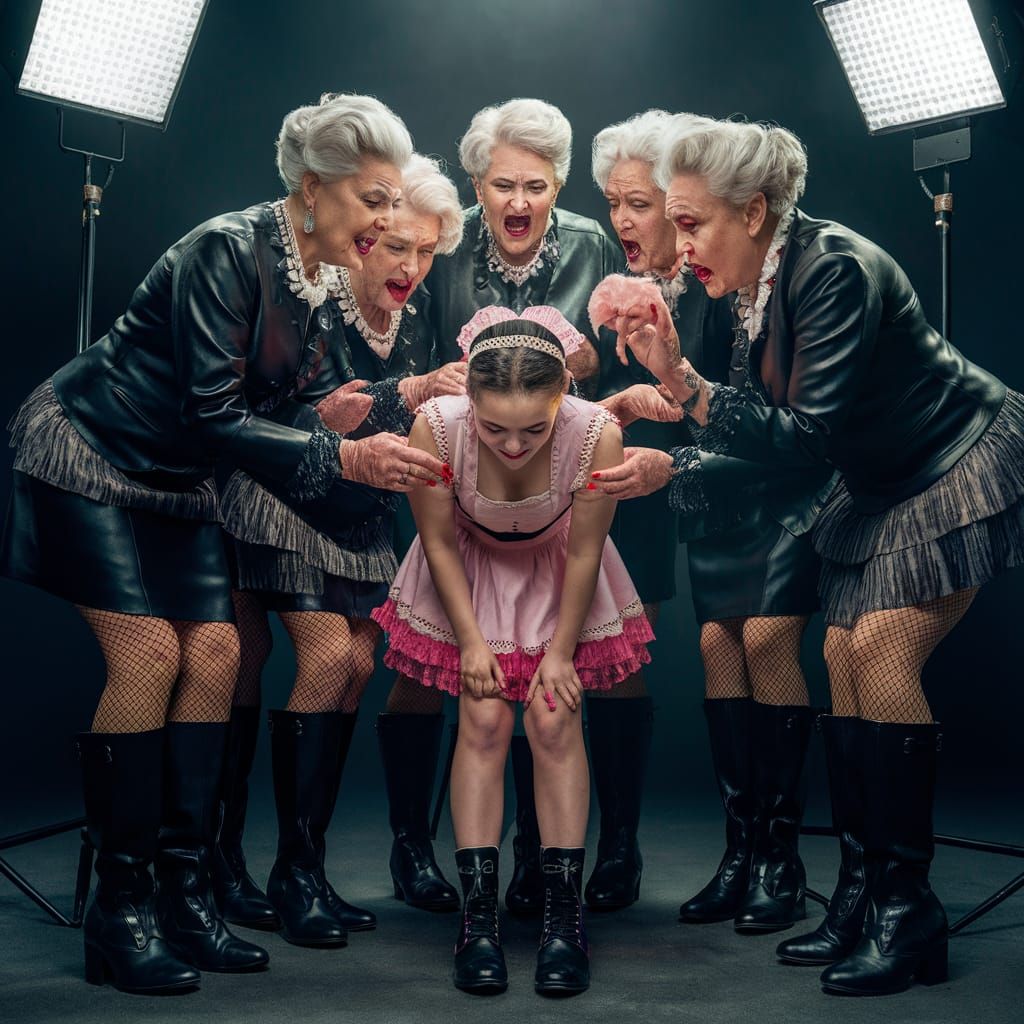 Cinematic Scene: Aunts and Maid in Leather