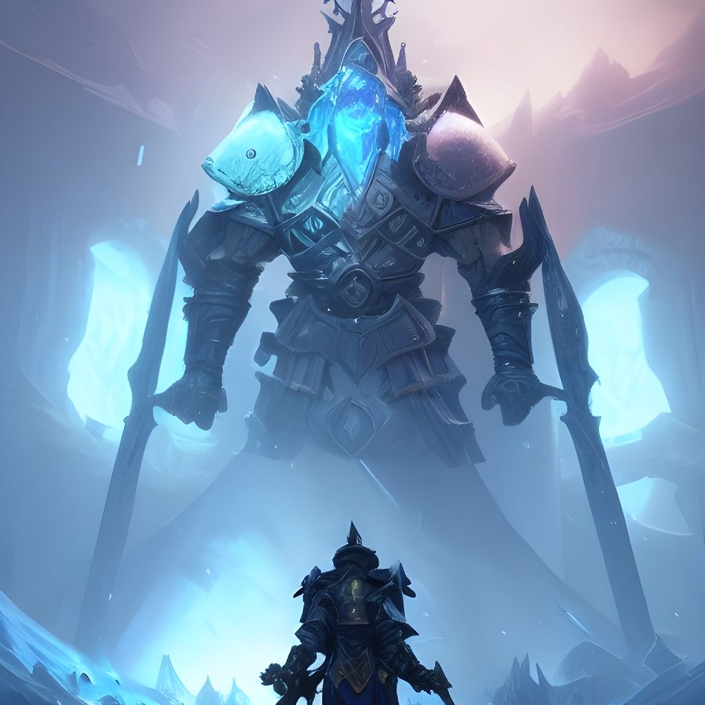 Frozen Throne Knight in Dark Fantasy Style