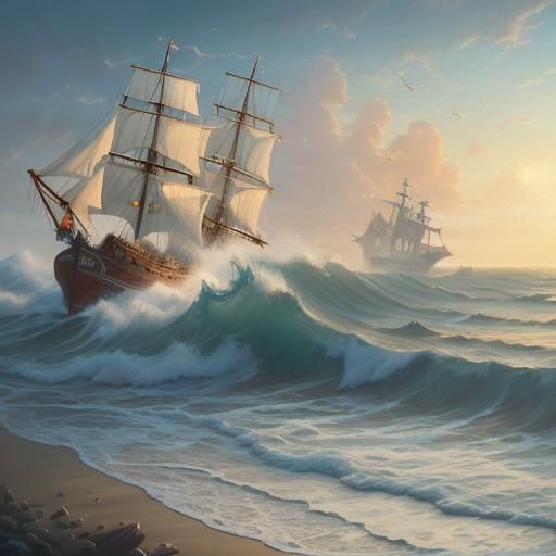 Rogue Wave Shatters Pirate Ship Bottle