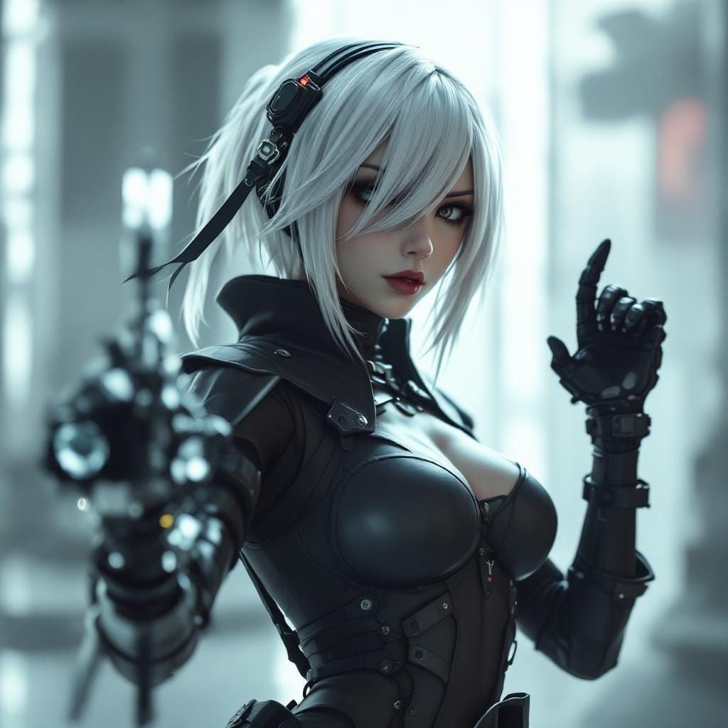 NieR: Automata 2B Cosplay in Ruined Setting