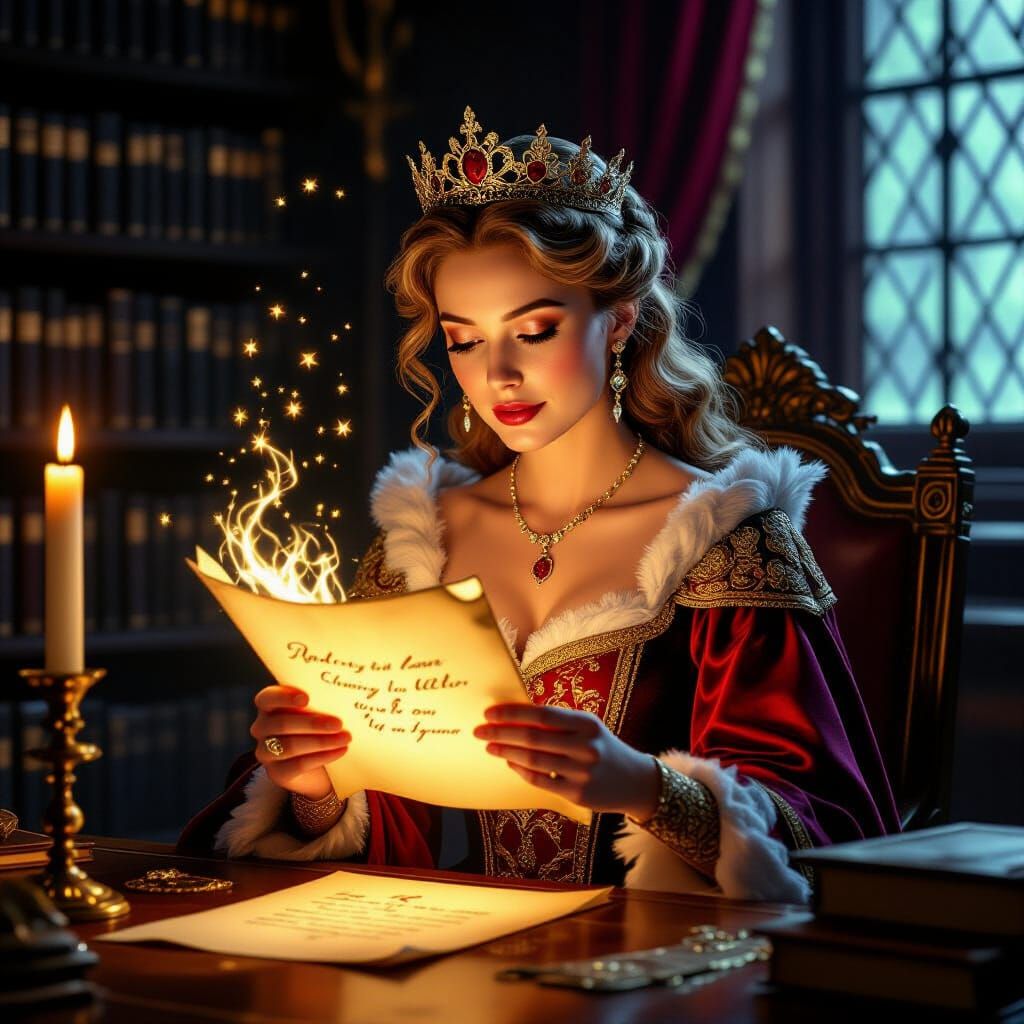 Queen Receives Magical Love Letter in Royal Library