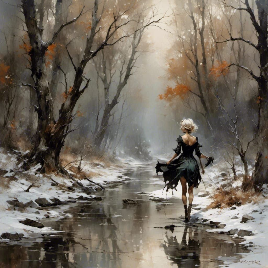 Solitary Figure in Matte Lens Style