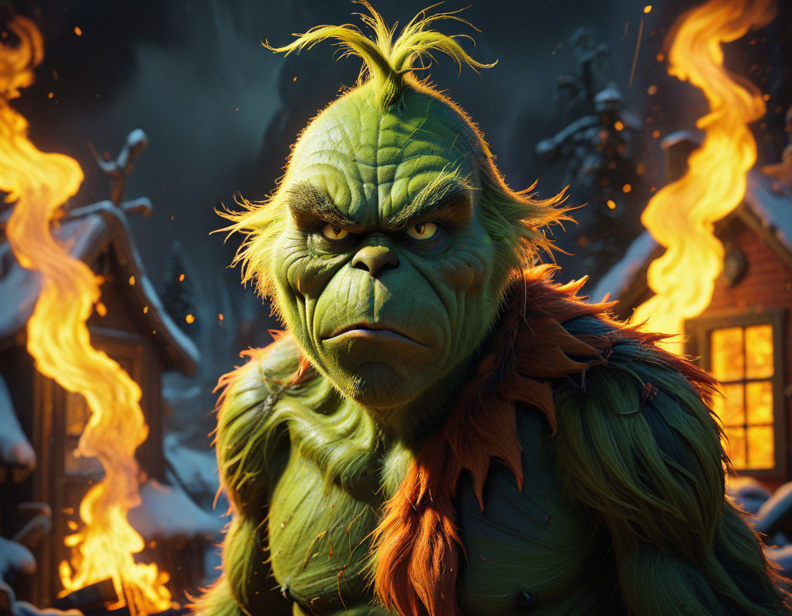 Gritty Grinch Wreaks Havoc on Santa's Village in Fiery Cyber...