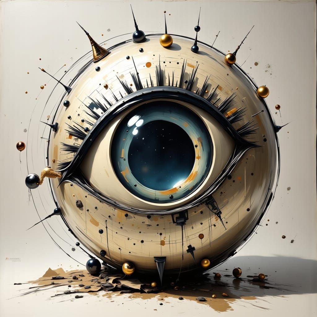 Surreal Eyeball with Eyelashes