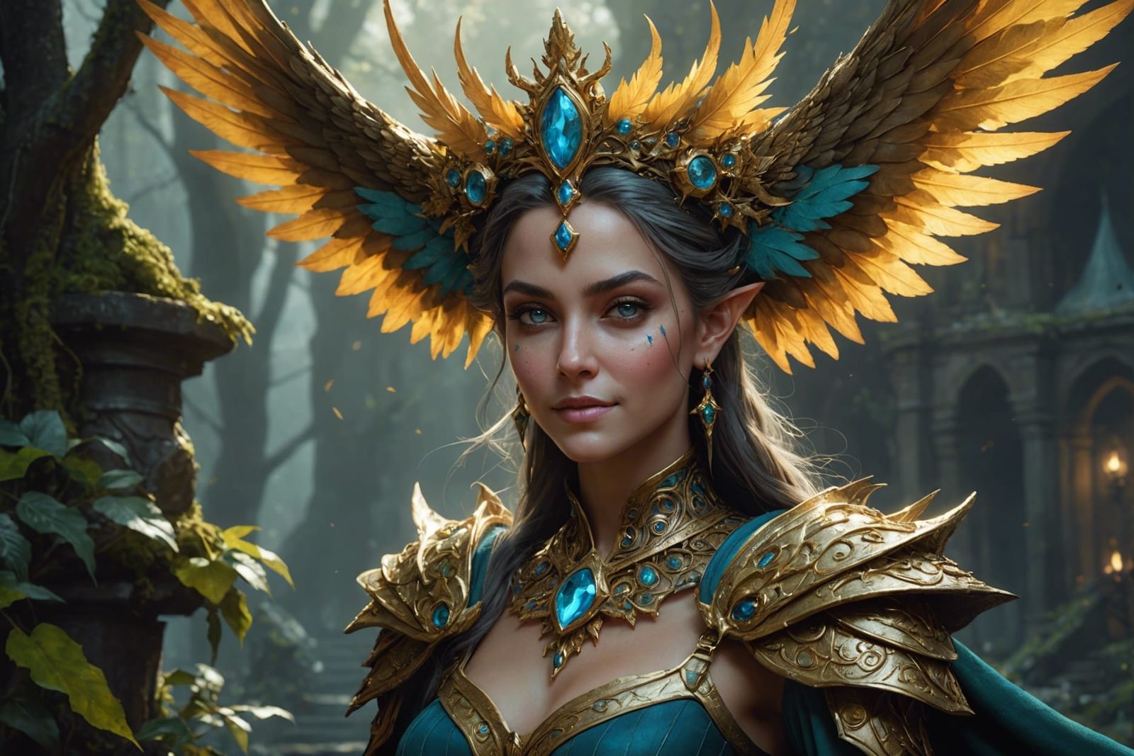 Enchanting Elf Queen Portrait in Detailed Digital Art