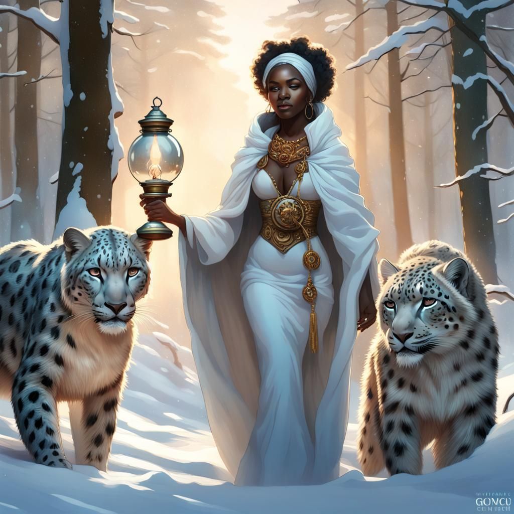 Snow Leopard Goddess of the Forest