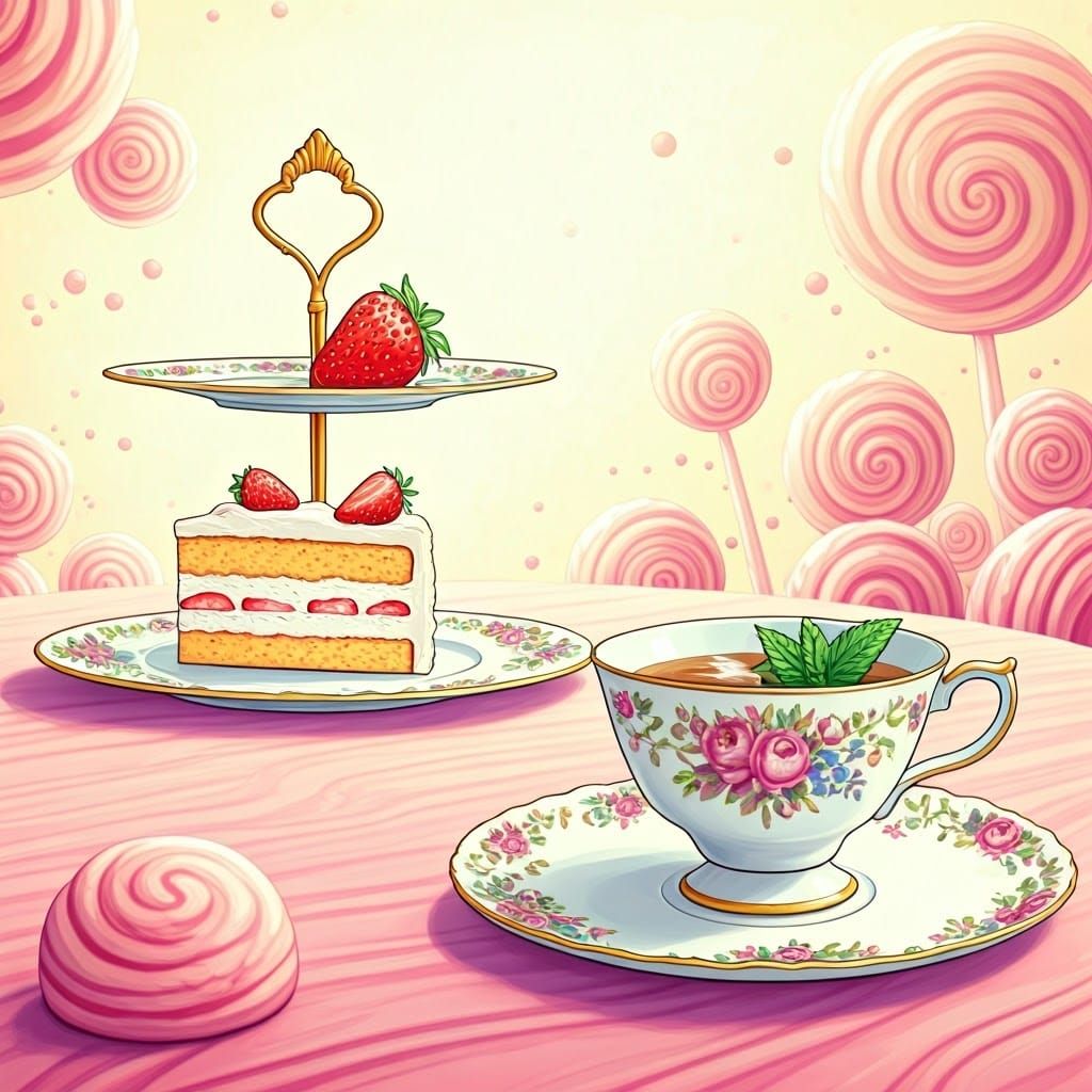 Whimsical Tea Party in Pastel Wonderland