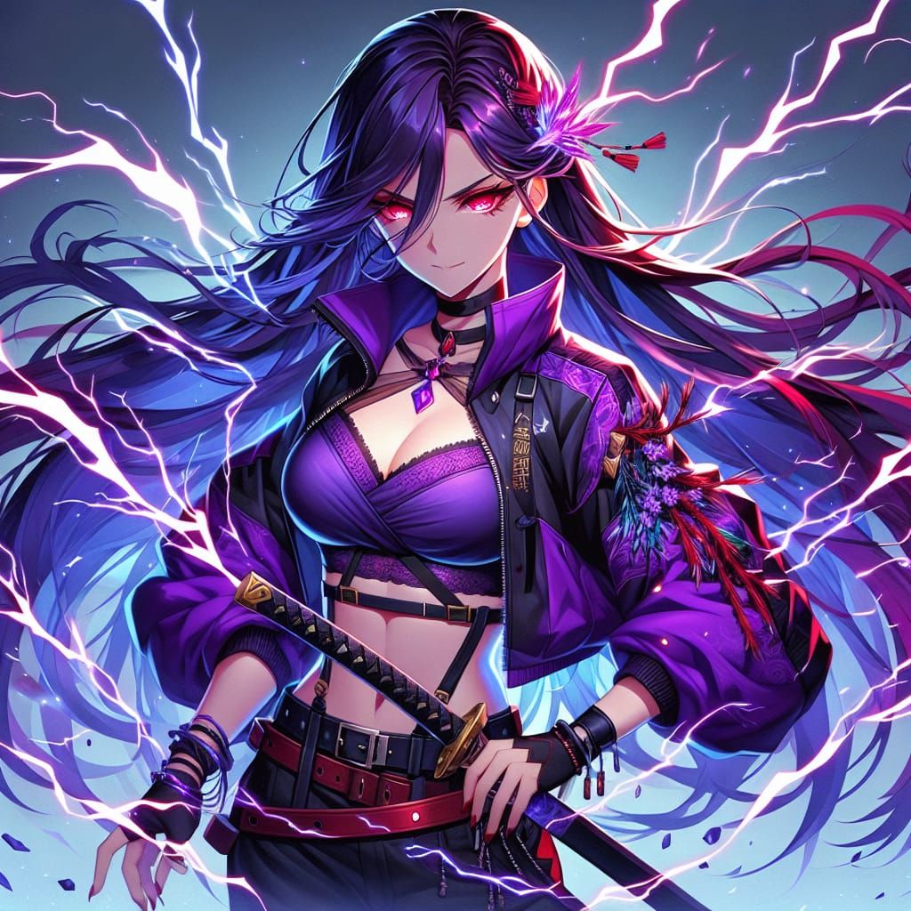 Powerful Anime Woman with Teleportation Lightning Magic