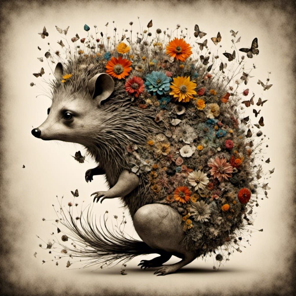 Whimsical Patchwork Hedgehog: A Masterpiece