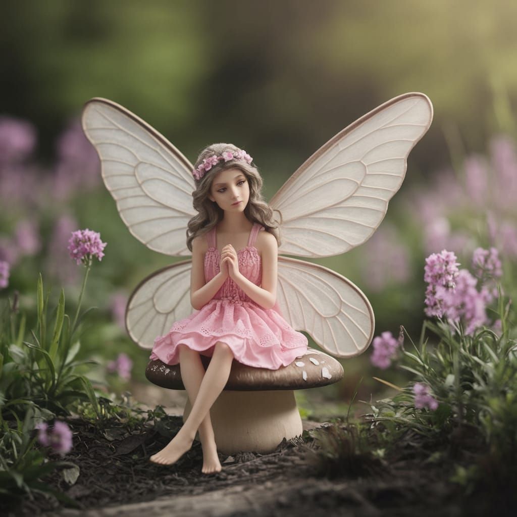 Ethereal Fairy in a Charcoal Sketch Style