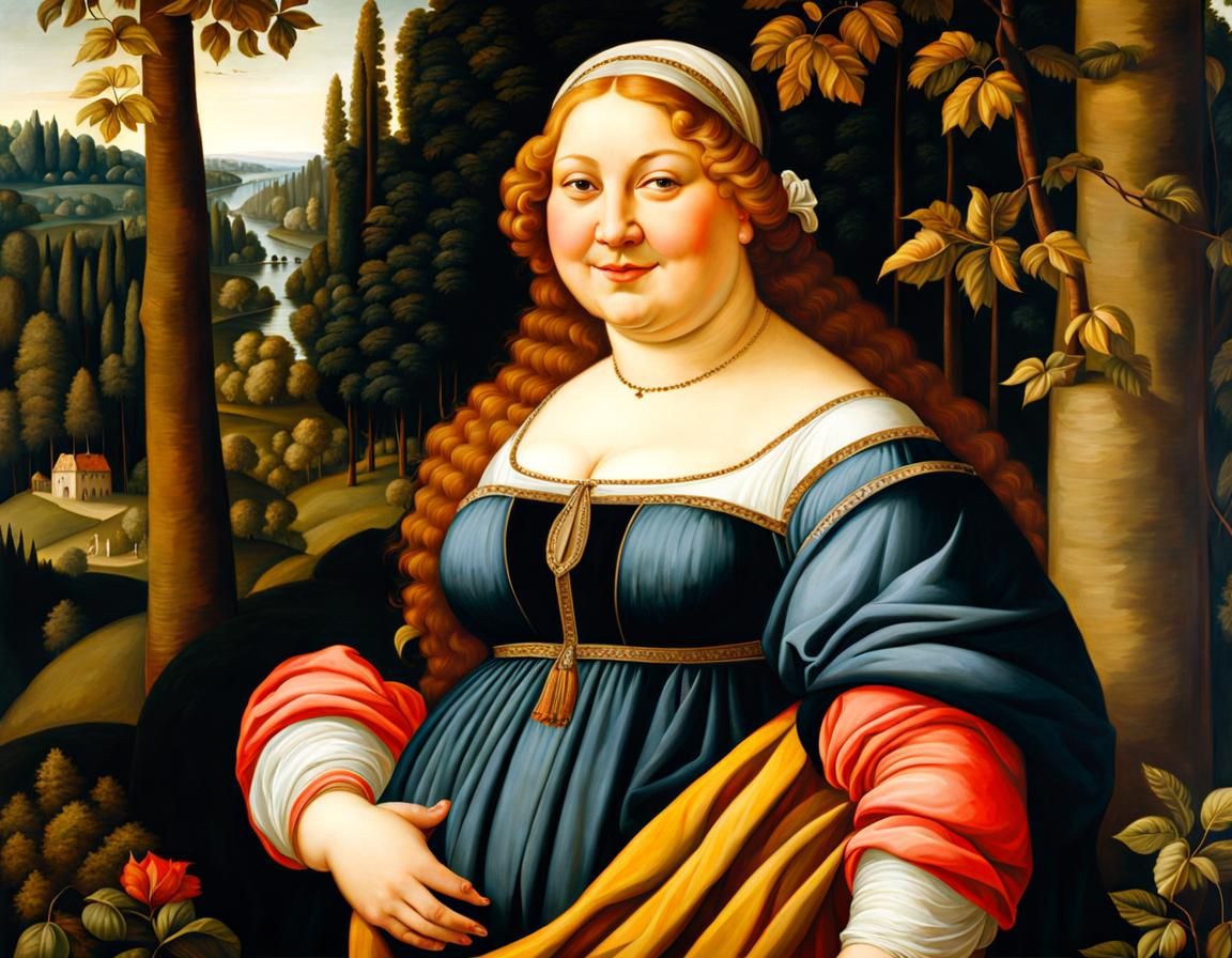 Body Positive Woman in Renaissance Painting Style