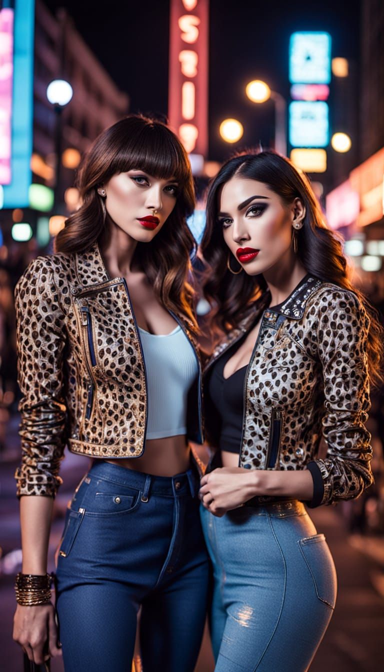 Vibrant Nightlife Scene in Pop Art Style