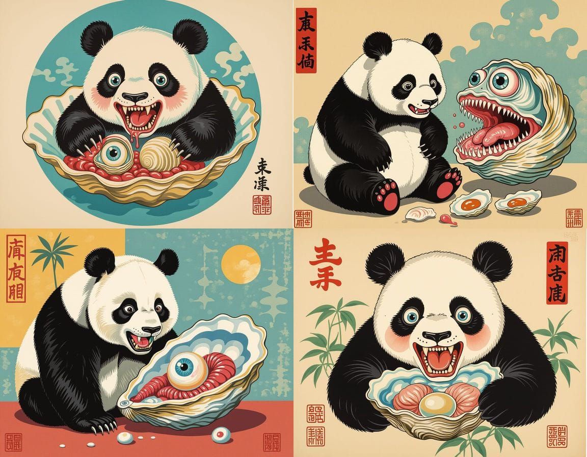 Brutal 1950s Japan: Panda Lobotomy in Gouache