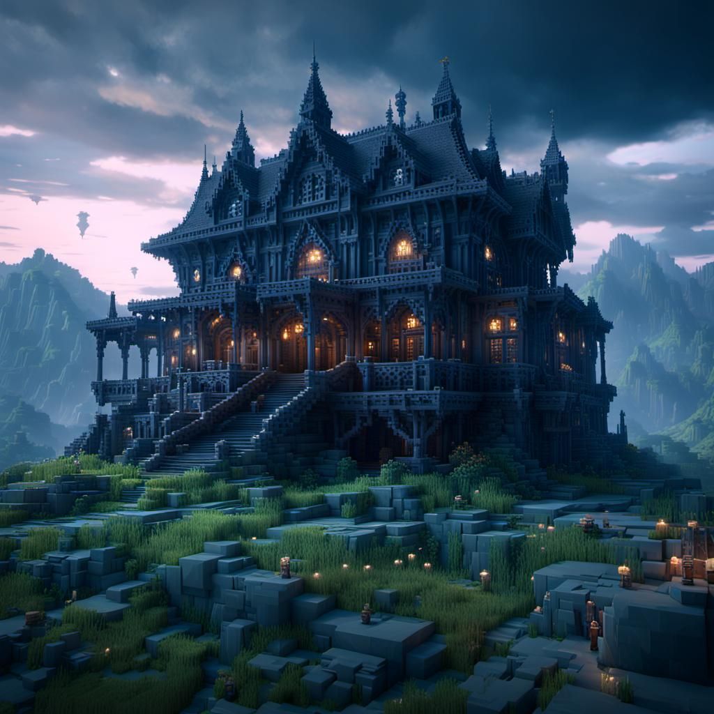 Epic Minecraft House: Digital Matte Painting