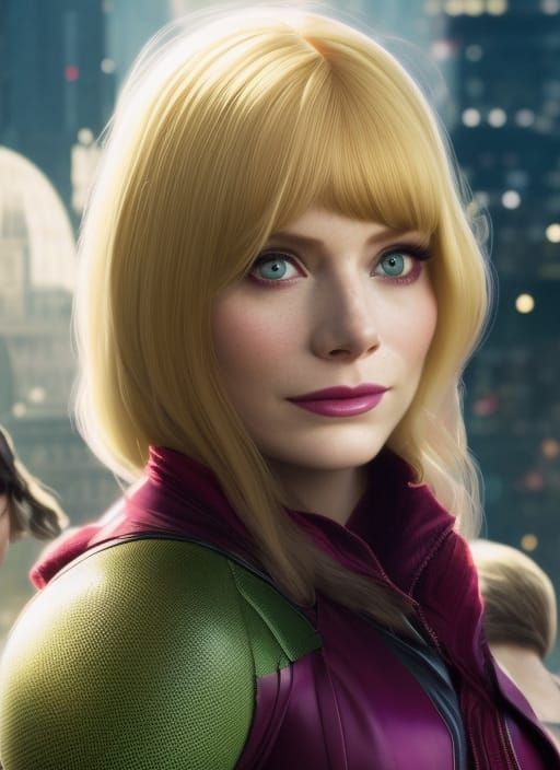 Photorealistic Woman as Comic Art