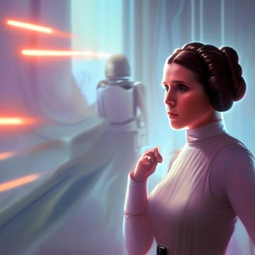 Ethereal Princess Leia in Cosmic A New Hope Scene