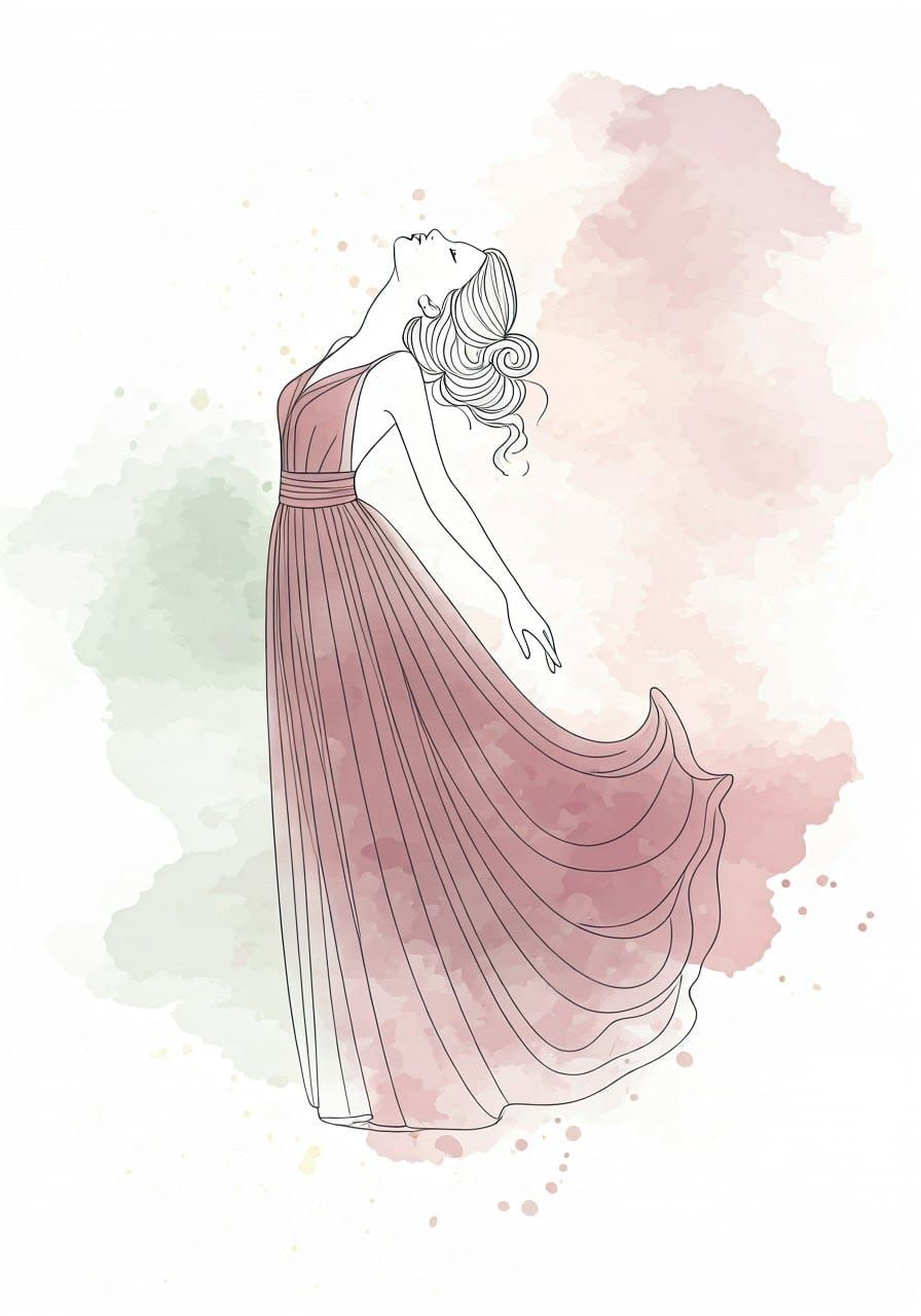 Ethereal Woman in Celestial Dance