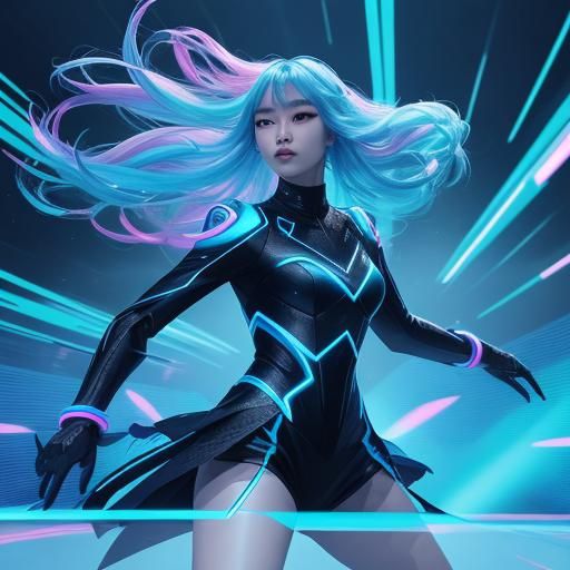 K-Pop Idol Wonyoung Shines on Futuristic Dance Stage