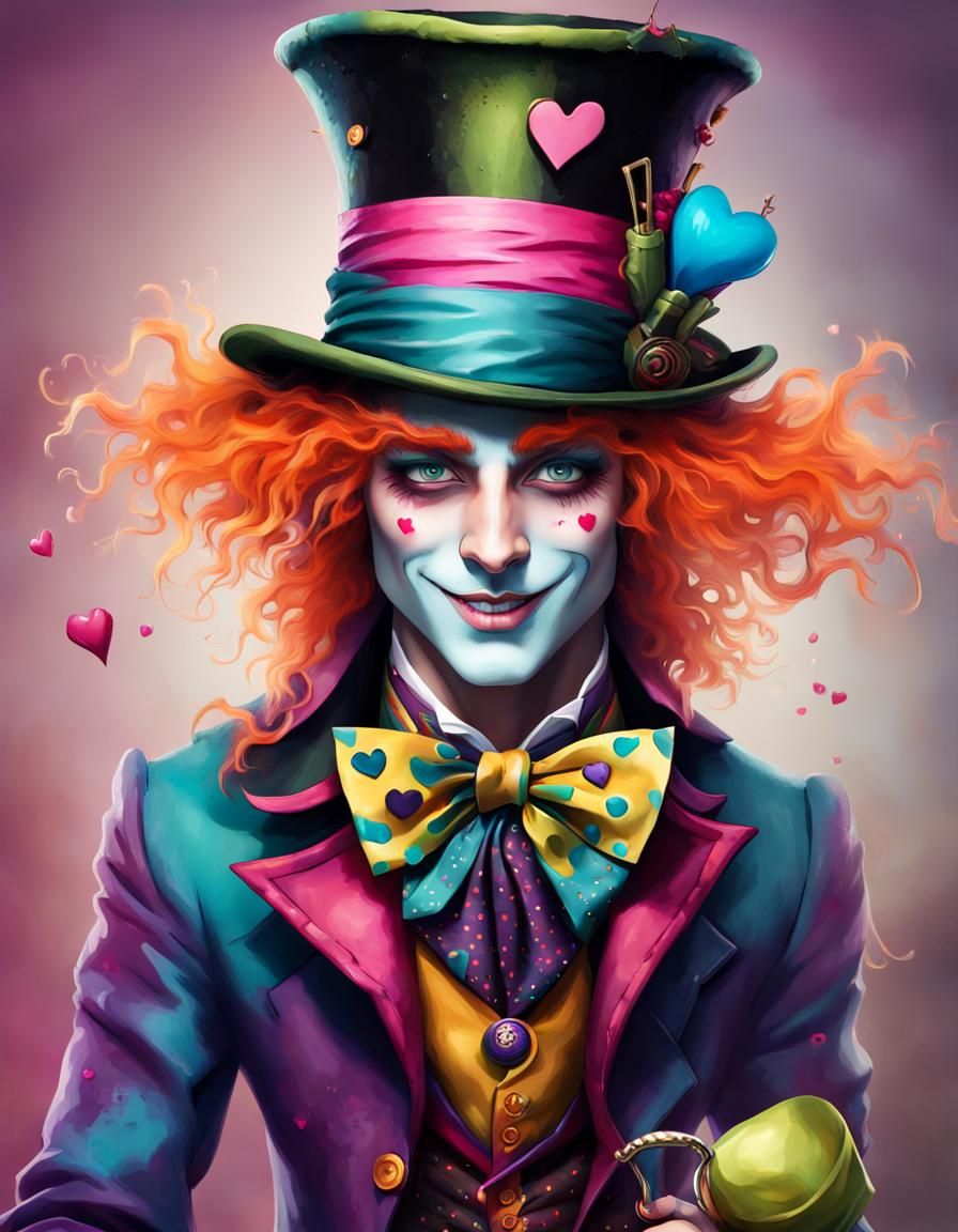 Whimsical Mad Hatter Character in Fantasy Concept Art