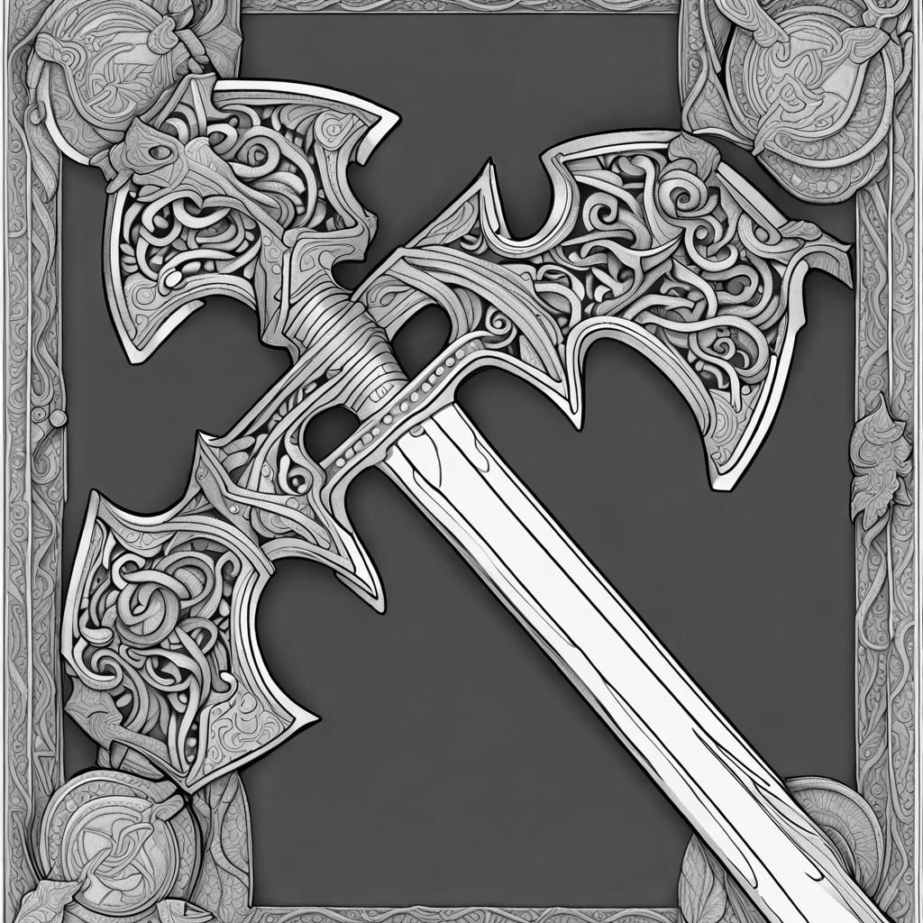 Medieval Soldiers with Glaive Polearms: Book of Kells Style