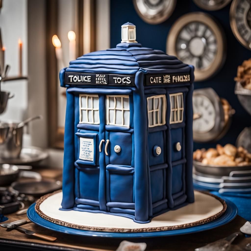 Detailed Tardis Cake: Professional Photography