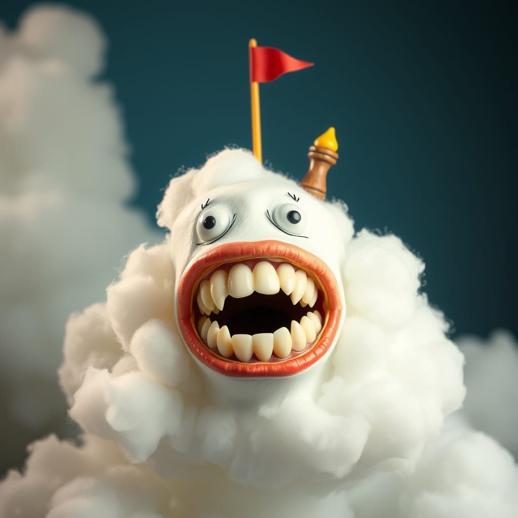 Whimsical Uncanny Teeth Cloud