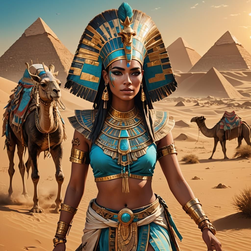 Egyptian Pharaoh Concept Art in Hyperrealistic Style
