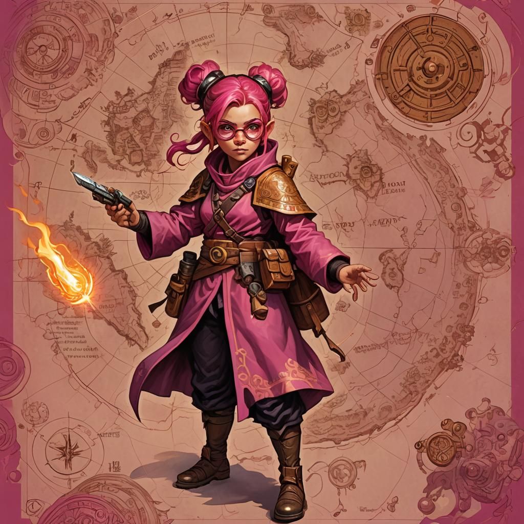 Halfling Artificer Cartographer in Fantasy Concept Art