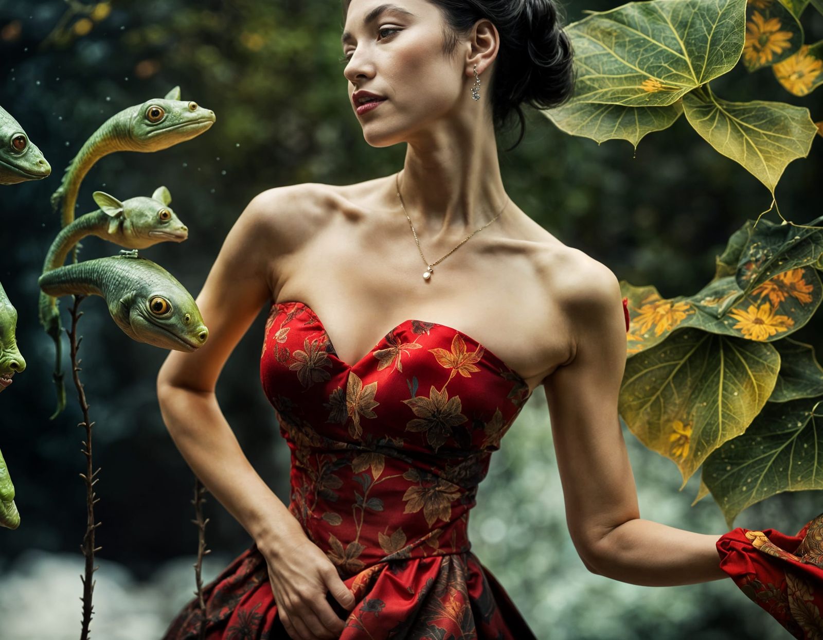 Surreal Alien Celebration in Exotic Restaurant