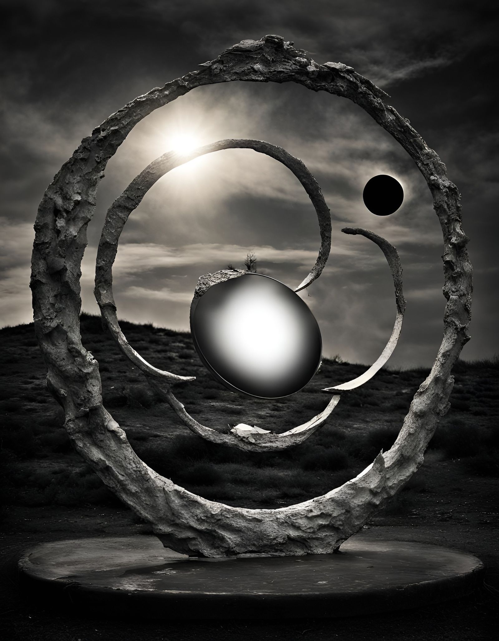 Ethereal Sculpture Reflecting a Dreamlike Vision