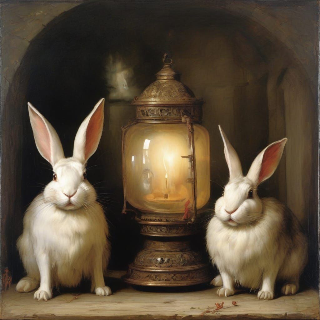 Rabbit Lanterns in the Style of Van Eyck