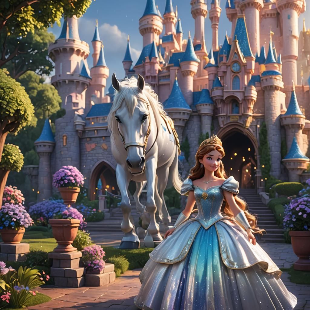 Disney Princess Castle on Mobile Phone Screen