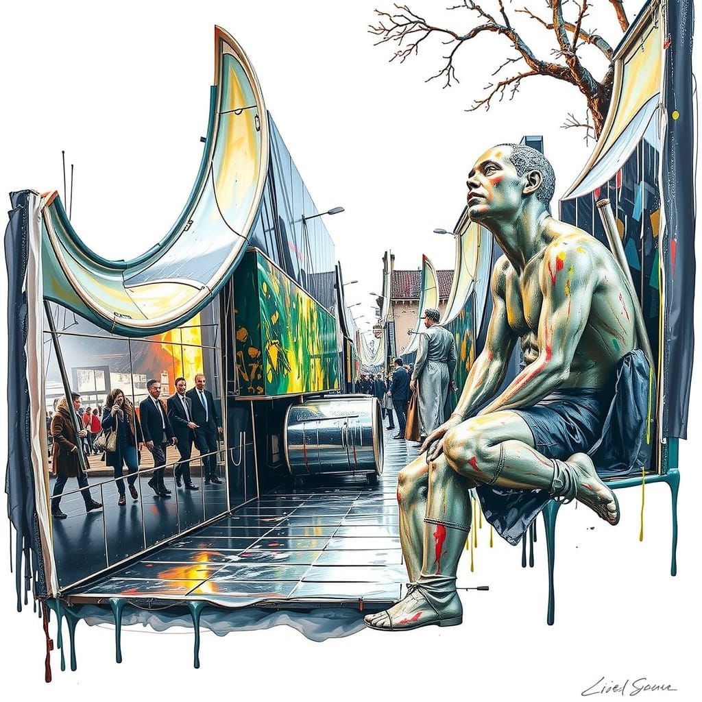 Hyperrealistic Sculpture with Vivid Lighting