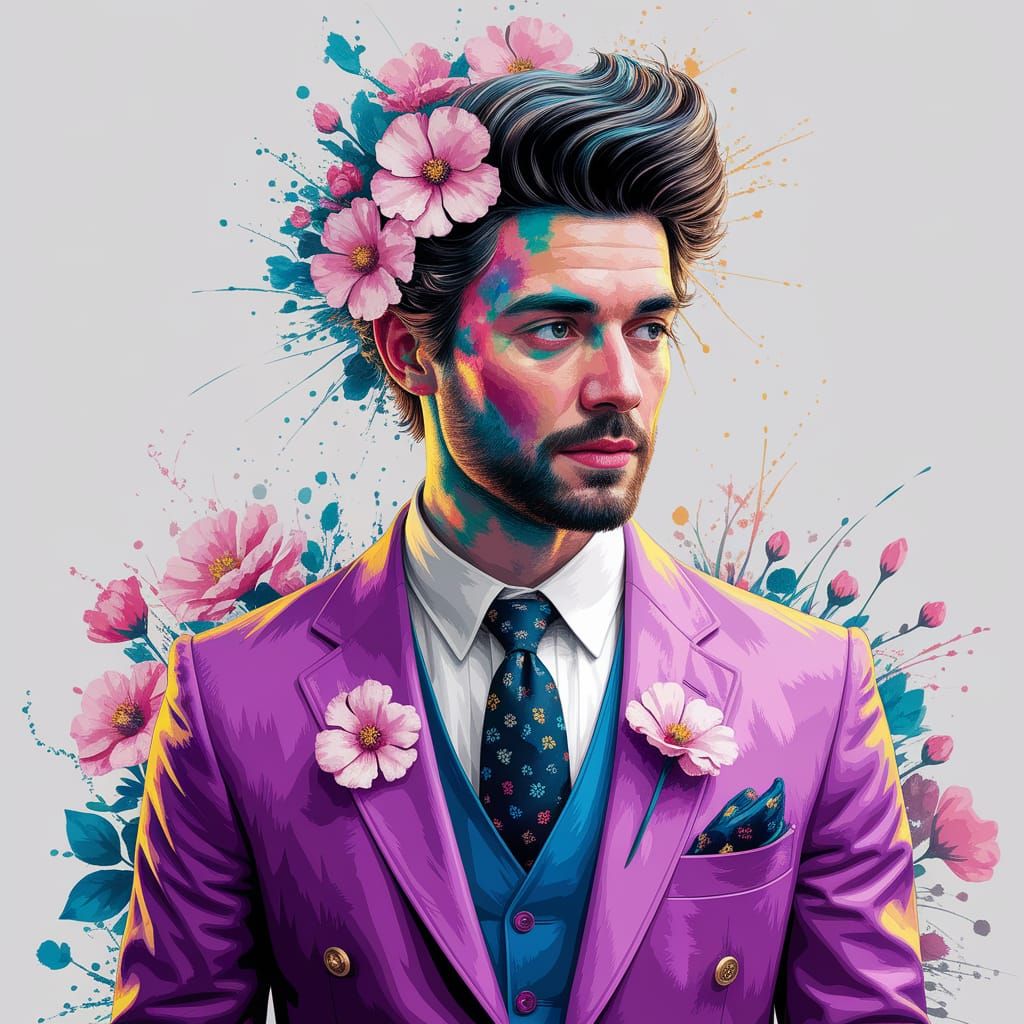 Stud Muffin in Digital Watercolor Art Style