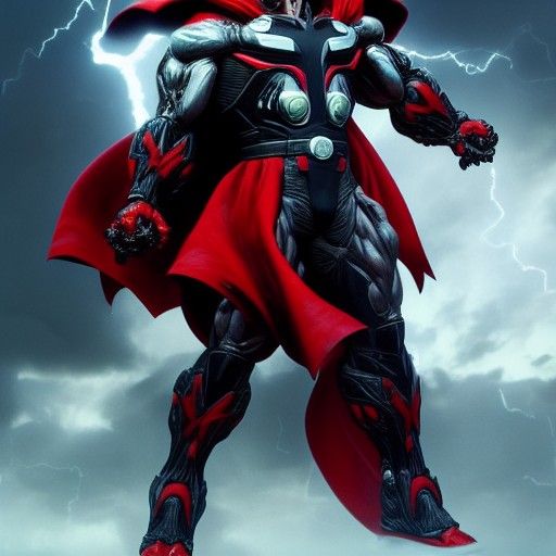 Spawn Terminator Thor Portrait in Biopunk Style