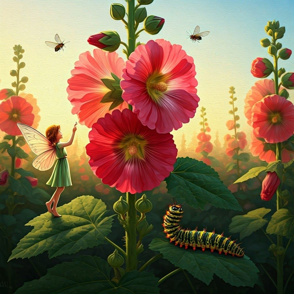 Vibrant Fairy Realm Blooms in Triadic Colors