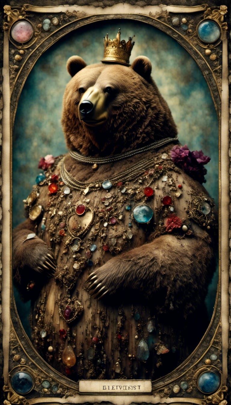 Magical Obese Bear Tarot Card Portrait