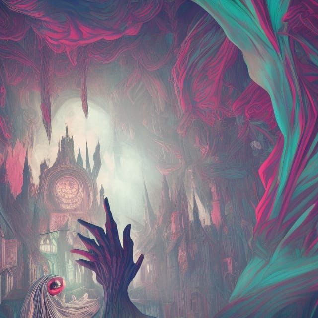 Gothic Psychedelic Nightmares: Cel-Shaded Digital Art